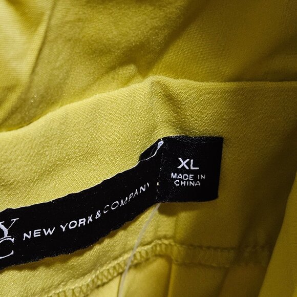 New York & Company XL Madie Ruffle Sleeveless Jumpsuit Chartreuse NEW - Picture 5 of 10